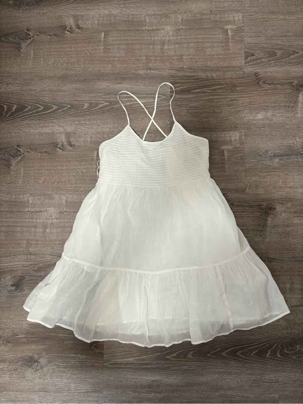 GAP White women Crisscross Strap Sundress Large NWT